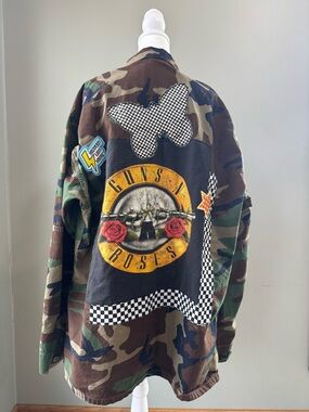 Guns N' Roses Camo Patch Back Jacket - Graphic Military Style